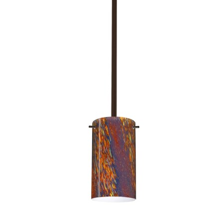 Besa Lighting Stilo 7 Stem Pendant, Ceylon, Bronze Finish, 1x40W Candelabra 1TT-4404CE-BR